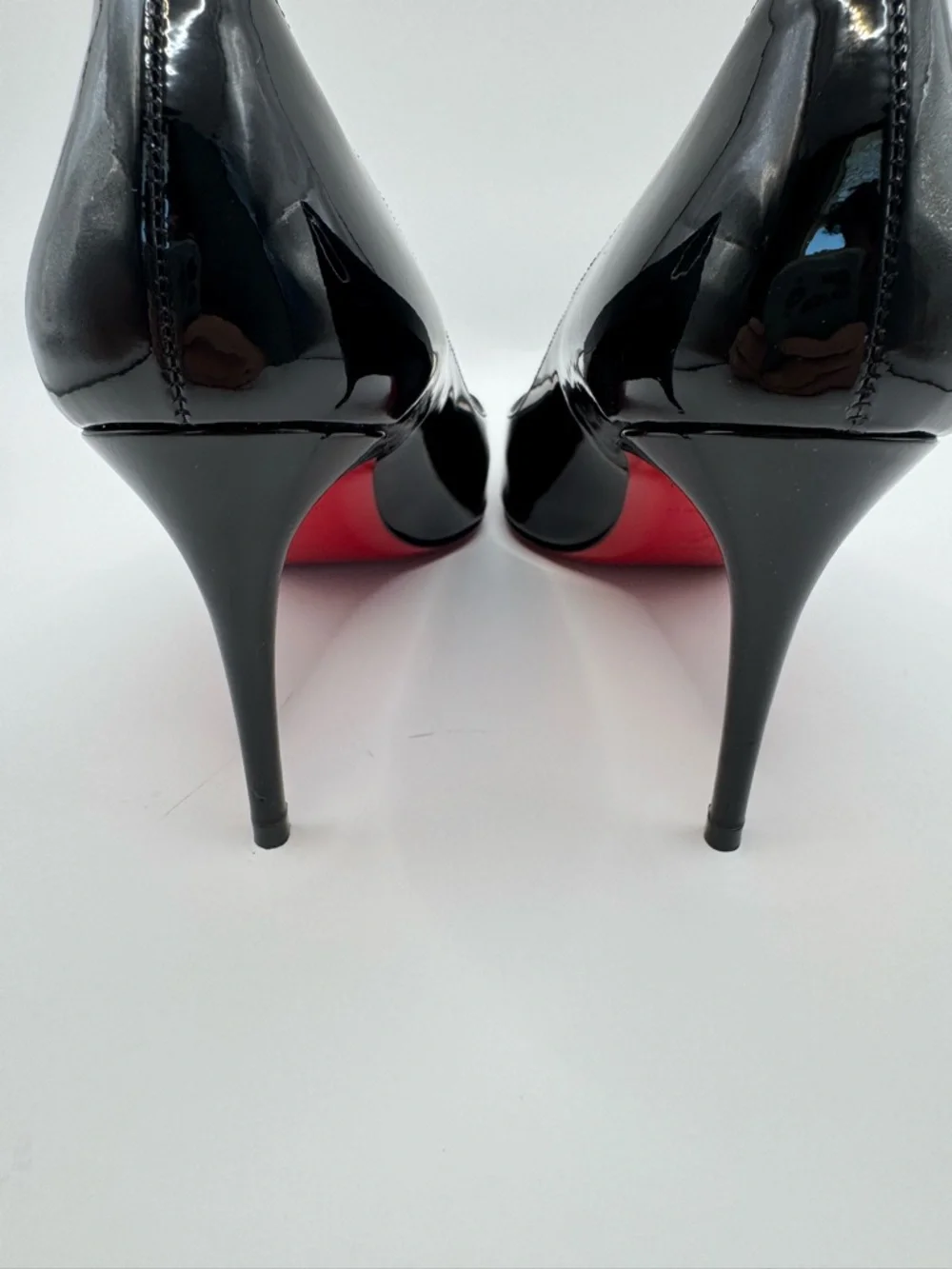 Christian Louboutin Kate 85 Black Patent Pump Heel Size 36 EU 6 US w Box - Picture 4 of 9